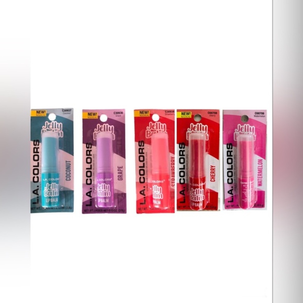 5pk scented jelly lip‎ balms watermelon grape coconut strawberry cherry flavor